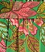 Color:Green Multi - Image 3 - Plus Size Matte Satin Tropical Print Balloon Sleeve Tie Waist Mini Derby Dress