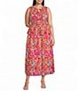 Sugarlips Plus Size Nomi Floral Print Coordinating A-Line Midi Skirt - Image 3