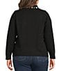 Sugarlips Plus Size Norie Rhinestone Collared Long Sleeve Sweater Knit Top - Image 2