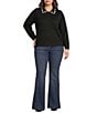Sugarlips Plus Size Norie Rhinestone Collared Long Sleeve Sweater Knit Top - Image 3