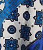 Color:Blue/White - Image 3 - Plus Size Off-the-Shoulder Bandana Style Mixed Media Printed Dress
