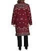Sugarlips Plus Size Pesie Bandana Printed Fringe Collared Long Sleeve Belted Wrap Cardigan - Image 2
