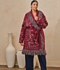 Sugarlips Plus Size Pesie Bandana Printed Fringe Collared Long Sleeve Belted Wrap Cardigan - Image 5