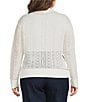 Sugarlips Plus Size Pointelle V-Neck Long Sleeve Button Front Cardigan - Image 3