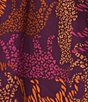 Sugarlips Plus Size Reva Tiger Print Ruffle Split V-Neck Short Sleeve Top - Image 4