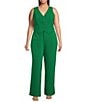 Color:Kelly Green - Image 3 - Plus Size Rica Sauve Button Up Sleeveless Vest