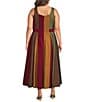 Sugarlips Plus Size Sam Colorblock Square Neck Sleeveless A-Line Midi Dress - Image 2