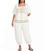 Sugarlips Plus Size Sendria High Rise Balloon Leg Coordinating Linen Pants - Image 3
