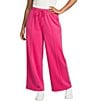Sugarlips Plus Size Shimmer Stripe Wide Leg Track Pants, Color:Fuchsia - Image 1