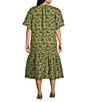 Sugarlips Plus Size Short Sleeve Floral Jacquard Midi Dress - Image 2