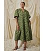 Sugarlips Plus Size Short Sleeve Floral Jacquard Midi Dress - Image 4