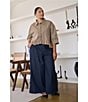 Sugarlips Plus Size Striped Collared Short Sleeve Ruffle Hem Button Front Top - Image 6