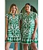 Sugarlips Plus Size Tropical Ebba Printed Split Neck Ruffle Cap Sleeve Mini Shift Dress - Image 5