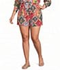 Sugarlips Plus Size Tropical Printed High Rise Coordinating Shorts - Image 1