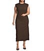 Sugarlips Plus Size True Clover Sleeveless Textured Knit Midi Dress, Color:Chocolate - Image 1