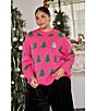 Sugarlips Plus Size Under The Tree Sequin Crew Neck Sweater, Color:Fuschia - Image 5