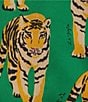 Sugarlips Plus Size Violda Tiger Printed Satin Collared Short Sleeve Button Down Coordinating Top - Image 5