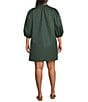 Sugarlips Plus Size Vitoria Balloon Sleeve Shift Mini Dress, Color:Emerald - Image 2