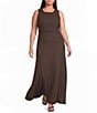 Sugarlips Plus Size Yahaira Boatneck Sleeveless Flounce Bubble Ruched Textured Maxi Dress - Image 1