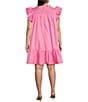 Sugarlips Plus Sleeveless Ruffled Smocked Shift Dress, Color:Bubblegum Pink - Image 2