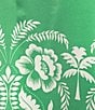 Sugarlips Plus Tropical Printed 3/4 Sleeve Satin Coordinating Top, Color:Green/White - Image 4