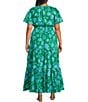 Sugarlips Plus Waterlilly Floral Palmer Poplin Maxi Dress, Color:Light Blue Multi - Image 2