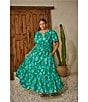 Sugarlips Plus Waterlilly Floral Palmer Poplin Maxi Dress, Color:Light Blue Multi - Image 4
