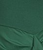 Color:Green - Image 4 - Poplin Scoop Neck Ruffle Sleeve Ruched Midi Dress