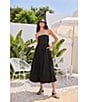 Sugarlips Poplin Strapless Neck Sleeveless Bubble Hem Midi Dress, Color:Black - Image 4