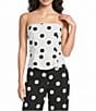 Sugarlips Randal Polka Dot Strapless Coordinating Peplum Top - Image 1