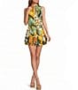 Sugarlips Renia Tropical Printed Miley Split V-Neck Sleeveless Coordinating Blouse Top - Image 3