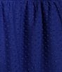 Color:Cobalt - Image 3 - Roam Around Swiss Dot Tiered Round Neck Short Sleeve Tiered Babydoll Dress