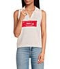 Sugarlips Sardine Graphic Collared V-Neck Sleeveless Polo Sweater Vest - Image 1