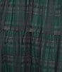 Sugarlips Sheer Plaid Tiered Elastic Waist Pull-On Maxi Skirt, Color:Green Black - Image 4