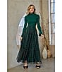 Sugarlips Sheer Plaid Tiered Elastic Waist Pull-On Maxi Skirt, Color:Green Black - Image 5