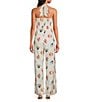 Sugarlips Shell Magic Moment Wide Leg Sleeveless Halter Jumpsuit, Color:White Multi - Image 2