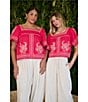 Sugarlips Silvia Embroidered Square Neck Short Sleeve Top - Image 6