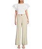Sugarlips Step Up Linen High Rise Wide Leg Pant, Color:Natural - Image 3