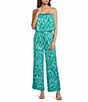 Sugarlips Strapless Abstract Wane Printed Strapless Coordinating Satin Top - Image 3
