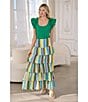 Sugarlips Stripe Print High Waisted Tiered Maxi Skirt, Color:Pink Multi - Image 6