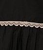 Color:Black - Image 3 - Stripe Square Neck Tie Strap Lace Trim Tiered Sleeveless Maxi Dress