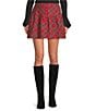 Sugarlips Structure Plaid Back Elastic Waist Button Front A-Line Mini Skirt, Color:Red Multi - Image 1