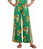 Sugarlips Tiger Jungle Printed Satin High-Rise Wide Leg Coordinating Pants - Image 1