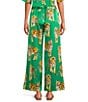 Sugarlips Tiger Jungle Printed Satin High-Rise Wide Leg Coordinating Pants - Image 2