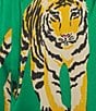 Sugarlips Tiger Jungle Printed Satin High-Rise Wide Leg Coordinating Pants - Image 4