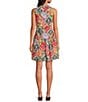 Sugarlips Tropical Loly Trapeze Printed Split Neck Sleeveless Mini Shift Dress - Image 2