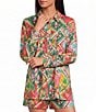 Sugarlips Tropical Printed Collared Long Sleeve Button Down Coordinating Shirt - Image 1