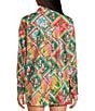 Sugarlips Tropical Printed Collared Long Sleeve Button Down Coordinating Shirt - Image 2