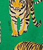 Sugarlips Violda Tiger Printed Satin Collared Short Sleeve Button Down Coordinating Top - Image 3