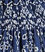Sugarlips Viridiana Floral Eyelet Palmer V-Neck Short Sleeve Tiered Maxi Dress, Color:Denim Blue - Image 3